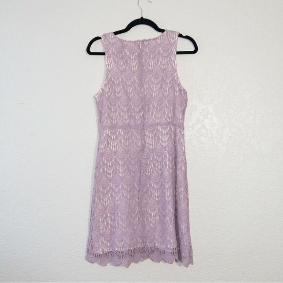 MinkPink Lavender Lace A-Line Dress Size Small - Picture 6 of 7